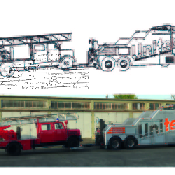 Malbild Abschleppwagen & Drehleiter