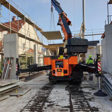 Der Jekko beim Hub mitten in der Baustelle